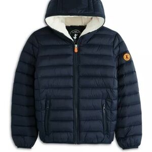 Save The Duck Boys Finnegan Insulated Navy Coat.